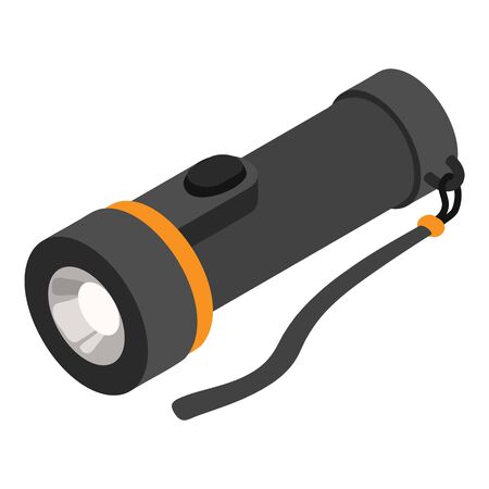 Toy flashlight icon. Isometric of toy flashlight vector icon for web design isolated on white backgroundのイラスト素材