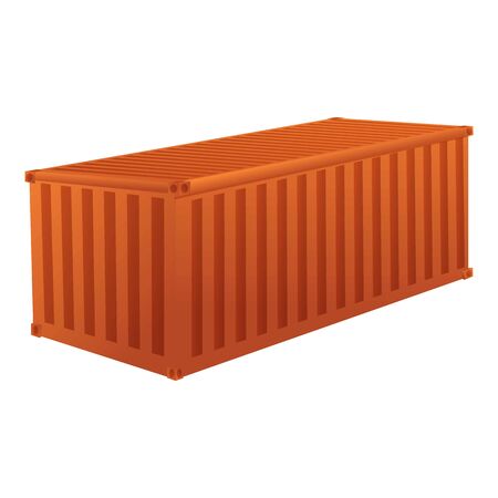 Marine cargo container icon. Cartoon of marine cargo container vector icon for web design isolated on white backgroundのイラスト素材