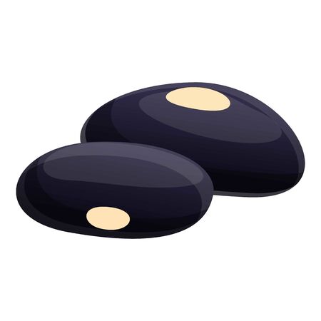 Black beans icon. Cartoon of black beans vector icon for web design isolated on white backgroundのイラスト素材