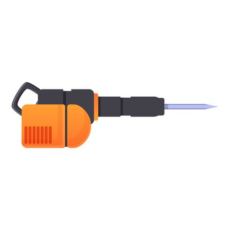 Jack hammer icon. Cartoon of jack hammer vector icon for web design isolated on white backgroundのイラスト素材