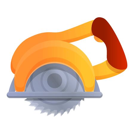 Circular saw icon. Cartoon of circular saw vector icon for web design isolated on white backgroundのイラスト素材