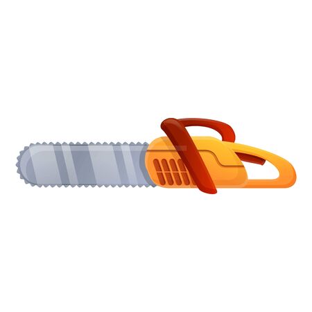 Chainsaw icon. Cartoon of chainsaw vector icon for web design isolated on white backgroundのイラスト素材