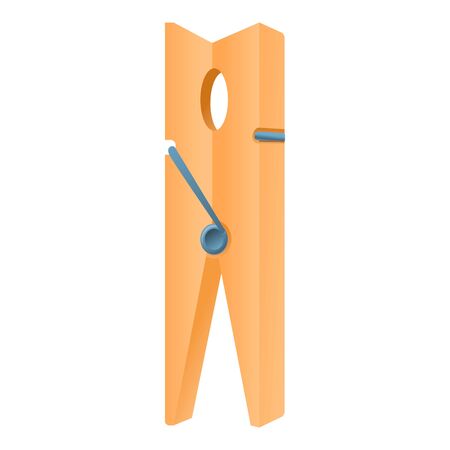 Old wood clothes pin icon. Cartoon of old wood clothes pin vector icon for web design isolated on white backgroundのイラスト素材