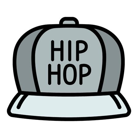 Hiphop cap icon. Outline hiphop cap vector icon for web design isolated on white backgroundのイラスト素材