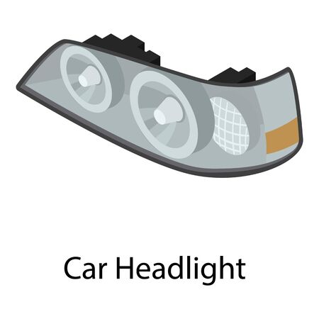 Car headlight icon. Isometric of car headlight vector icon for web design isolated on white backgroundのイラスト素材