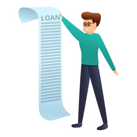 Loan contract icon. Cartoon of loan contract vector icon for web design isolated on white backgroundのイラスト素材