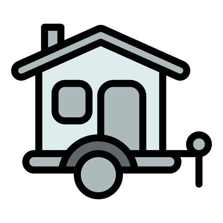 Trip trailer icon. Outline trip trailer vector icon for web design isolated on white backgroundのイラスト素材