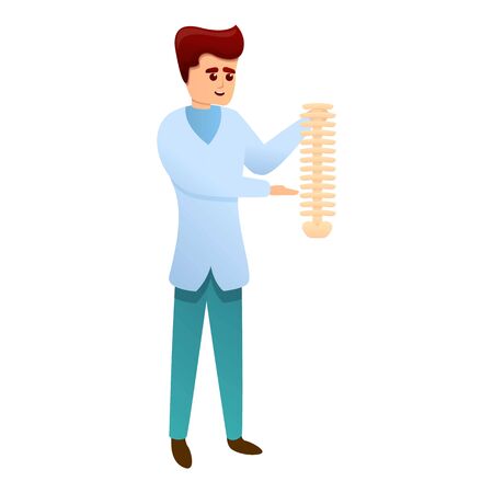 Chiropractor lesson icon. Cartoon of chiropractor lesson vector icon for web design isolated on white backgroundのイラスト素材