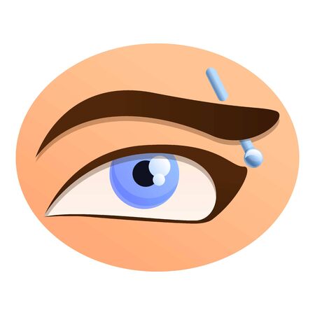Woman eyebrow piercing icon. Cartoon of woman eyebrow piercing vector icon for web design isolated on white backgroundのイラスト素材