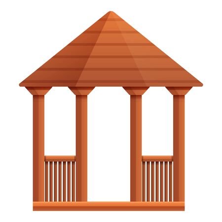 Wood home gazebo icon. Cartoon of wood home gazebo vector icon for web design isolated on white backgroundのイラスト素材