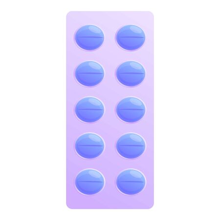 Drug pill package icon. Cartoon of drug pill package vector icon for web design isolated on white backgroundのイラスト素材