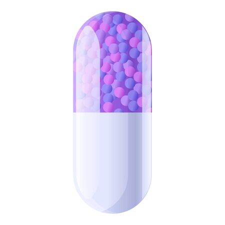 Antibiotic capsule icon. Cartoon of antibiotic capsule vector icon for web design isolated on white backgroundのイラスト素材