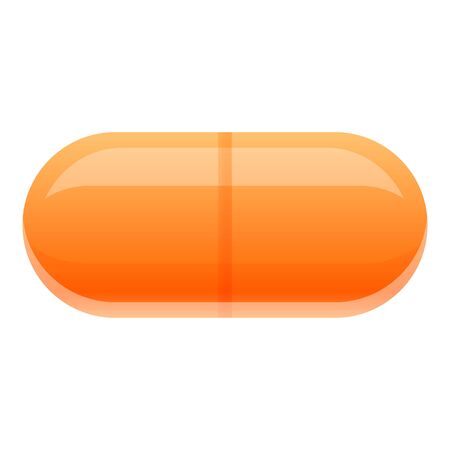 Fish oil capsule icon. Cartoon of fish oil capsule vector icon for web design isolated on white backgroundのイラスト素材