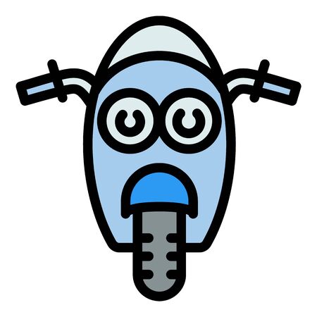 Front view motorbike icon. Outline front view motorbike vector icon for web design isolated on white backgroundのイラスト素材