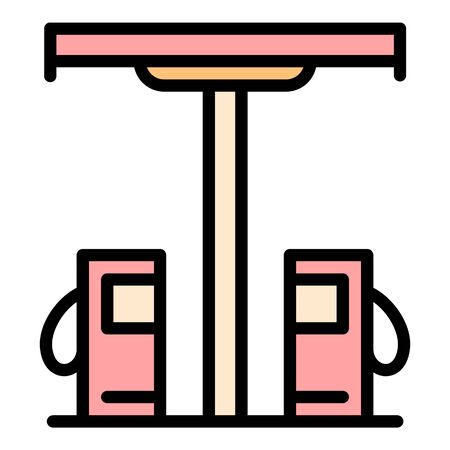 Village gas station icon. Outline village gas station vector icon for web design isolated on white backgroundのイラスト素材