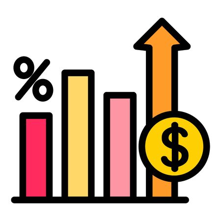 Deposit graph chart icon. Outline deposit graph chart vector icon for web design isolated on white backgroundのイラスト素材