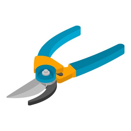 Garden secateurs icon. Isometric of garden secateurs vector icon for web design isolated on white backgroundのイラスト素材