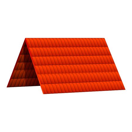 Red roof stand icon. Cartoon of red roof stand vector icon for web design isolated on white backgroundのイラスト素材