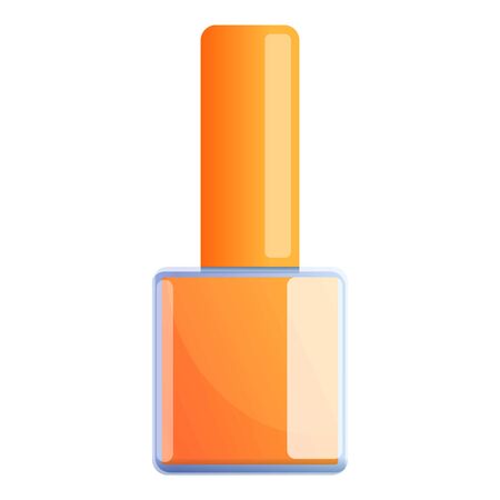 Orange gel nail icon. Cartoon of orange gel nail vector icon for web design isolated on white backgroundのイラスト素材