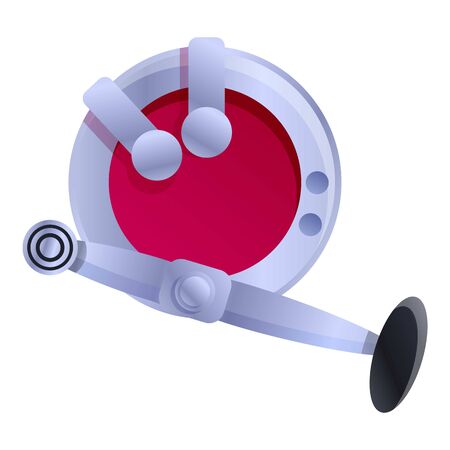 Fishing reel icon. Cartoon of fishing reel vector icon for web design isolated on white backgroundのイラスト素材