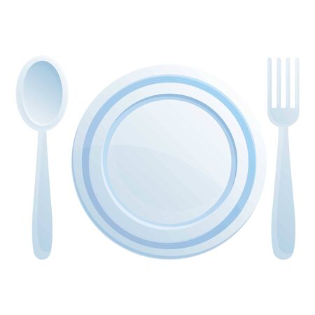 Hotel dishes icon. Cartoon of hotel dishes vector icon for web design isolated on white backgroundのイラスト素材