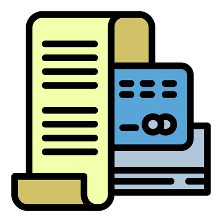 Check cards icon. Outline check cards vector icon for web design isolated on white backgroundのイラスト素材