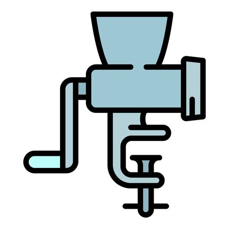 Manual meat grinder icon. Outline manual meat grinder vector icon for web design isolated on white backgroundのイラスト素材
