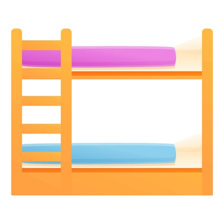 Bunk bed sleeping icon. Cartoon of bunk bed sleeping vector icon for web design isolated on white backgroundのイラスト素材