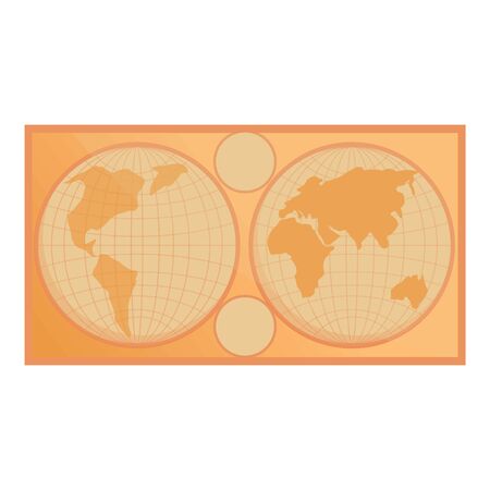 Cartographer map icon. Cartoon of cartographer map vector icon for web design isolated on white backgroundのイラスト素材