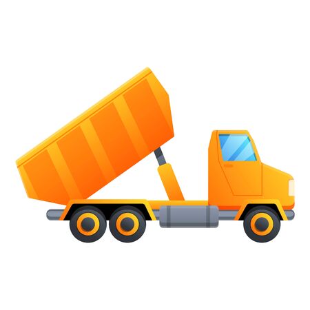 Lorry truck icon. Cartoon of lorry truck vector icon for web design isolated on white backgroundのイラスト素材