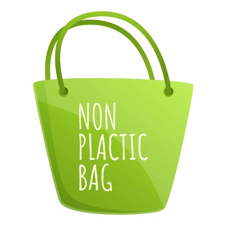 Non plastic bag icon. Cartoon of non plastic bag vector icon for web design isolated on white backgroundのイラスト素材