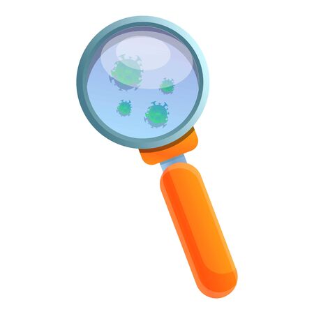 Biohazard magnifier icon. Cartoon of biohazard magnifier vector icon for web design isolated on white backgroundのイラスト素材