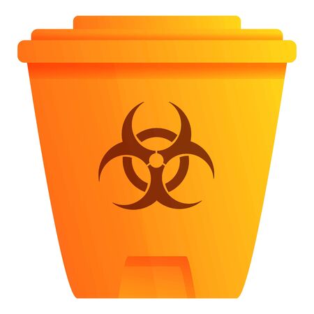Biohazard garbage bin icon. Cartoon of biohazard garbage bin vector icon for web design isolated on white backgroundのイラスト素材