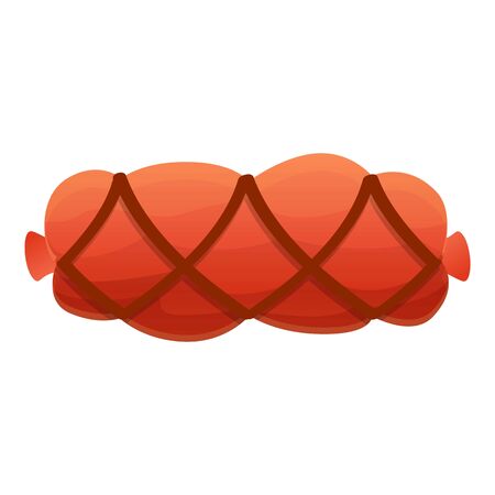 Sausage in wire icon. Cartoon of sausage in wire vector icon for web design isolated on white backgroundのイラスト素材