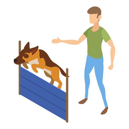 Dog jump wall icon. Isometric of dog jump wall vector icon for web design isolated on white backgroundのイラスト素材