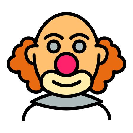 Bald clown icon. Outline bald clown vector icon for web design isolated on white backgroundのイラスト素材