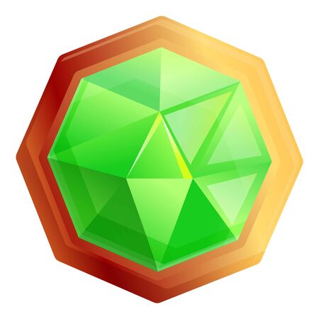 Green jeweler icon. Cartoon of green jeweler vector icon for web design isolated on white backgroundのイラスト素材