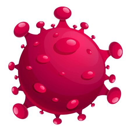 Red coronavirus icon. Cartoon of red coronavirus vector icon for web design isolated on white backgroundのイラスト素材