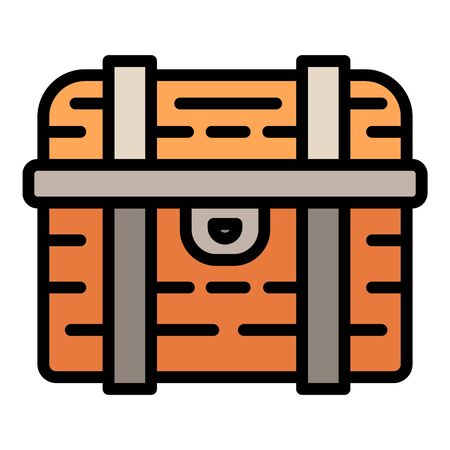 Treasure dower chest icon. Outline treasure dower chest vector icon for web design isolated on white backgroundのイラスト素材