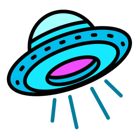 Alien ufo icon. Outline alien ufo icon for web design isolated on white backgroundのイラスト素材