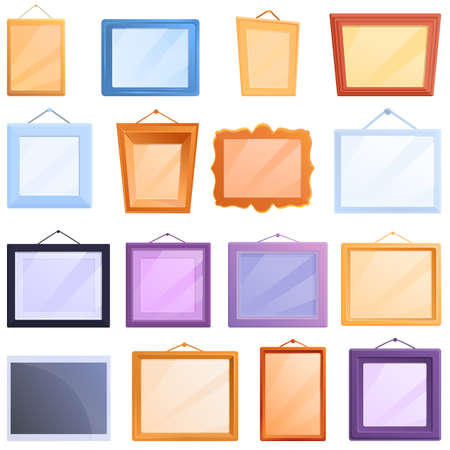 Photo Frame icons set. Cartoon set of photo frame icons for web designのイラスト素材