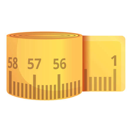 Fitness measurement tape icon. Cartoon of fitness measurement tape vector icon for web design isolated on white backgroundのイラスト素材