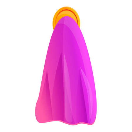 Pink towel on hanger icon. Cartoon of pink towel on hanger vector icon for web design isolated on white backgroundのイラスト素材