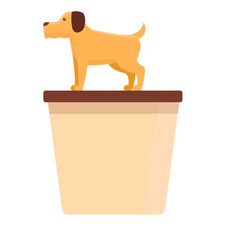 Cute dog at groomer icon. Cartoon of cute dog at groomer vector icon for web design isolated on white backgroundのイラスト素材