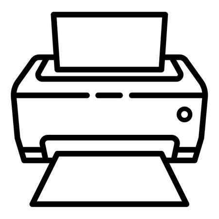 Photo printer icon. Outline photo printer vector icon for web design isolated on white backgroundのイラスト素材