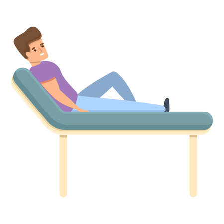 Ill sportsman on bed icon. Cartoon of ill sportsman on bed vector icon for web design isolated on white backgroundのイラスト素材