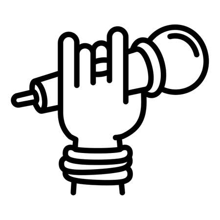 Singer microphone icon. Outline singer microphone vector icon for web design isolated on white backgroundのイラスト素材