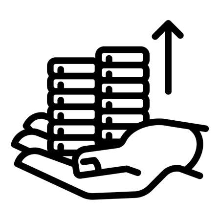 Protect coins deposit icon. Outline protect coins deposit vector icon for web design isolated on white backgroundのイラスト素材