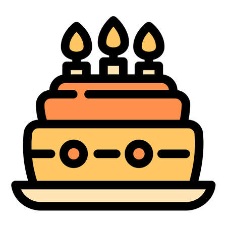 Birthday cake party icon. Outline birthday cake party vector icon for web design isolated on white...