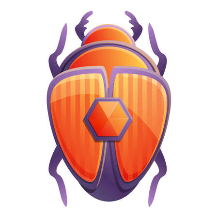 Egypt scarab beetle icon. Cartoon of Egypt scarab beetle vector icon for web design isolated on white backgroundのイラスト素材